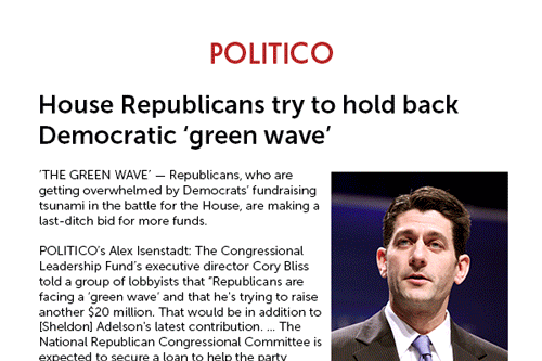 POLITICO: House Republicans try to hold back Democratic 'green wave'